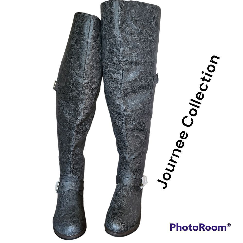 Journee Collection - Women's knee high boot, Dark Gray, Size 7.5, NWOT
